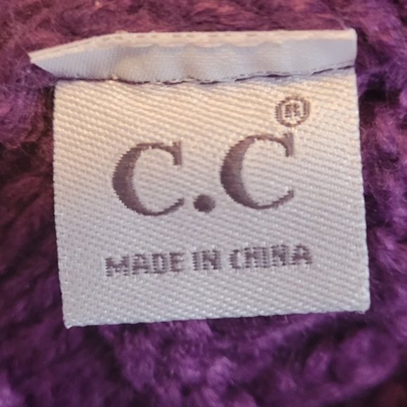 Like New... C.C (Cheveux Corp.) Women's Thick Soft Knit Beanie, Plum Purple - Picture 4 of 6
